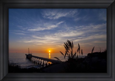 Framed Pierfect Sunset Silhouette Print