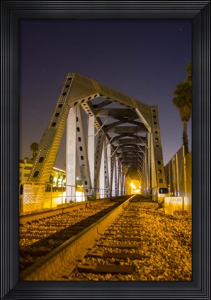 Framed Waiting For the Night Train Print