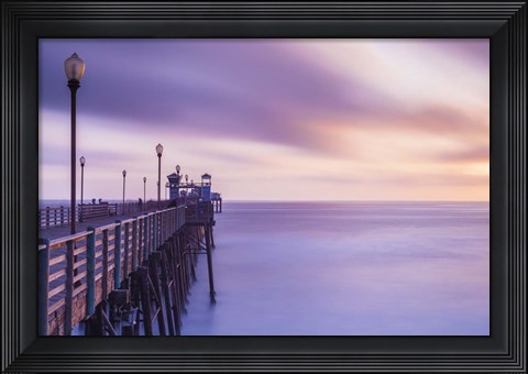 Framed Dusk at the Oceanside Pier Print