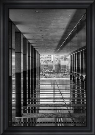 Framed Brick View Downtown B&amp;W Print