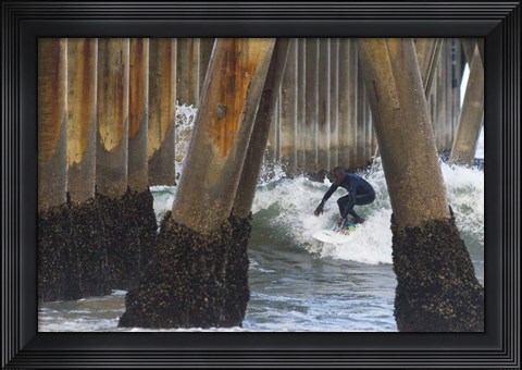 Framed Threading the Pier Print