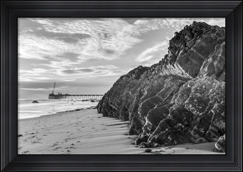 Framed Reach For The Pier Print
