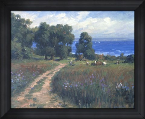 Framed Pathway To The Sea Print