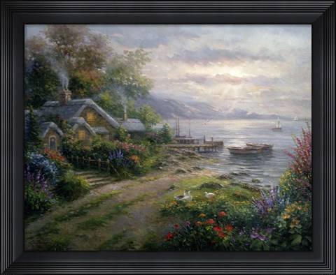 Framed Seaside Cottage Print