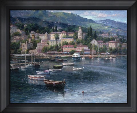 Framed Tranquil Harbor Print