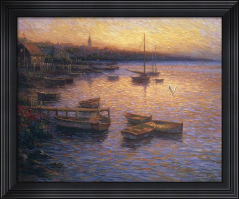 Framed Sunset on the Lake Print