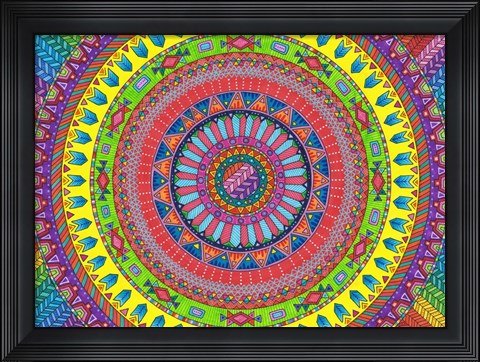 Framed Aztec Rainbow Print