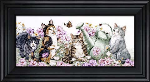 Framed Flower Cats Print