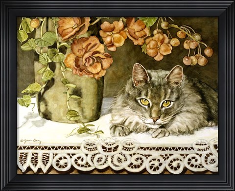 Framed Chelsea And The Begonias Print
