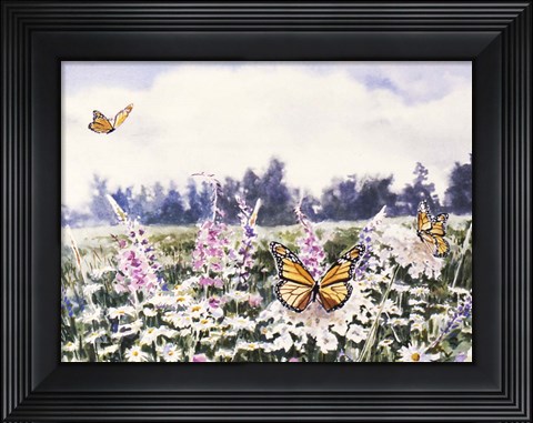 Framed Wild Flowers &amp; Butterflies Print