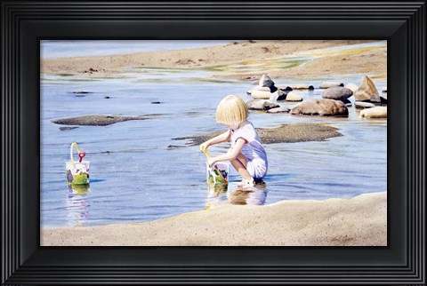 Framed Lindsay At The Beach Print