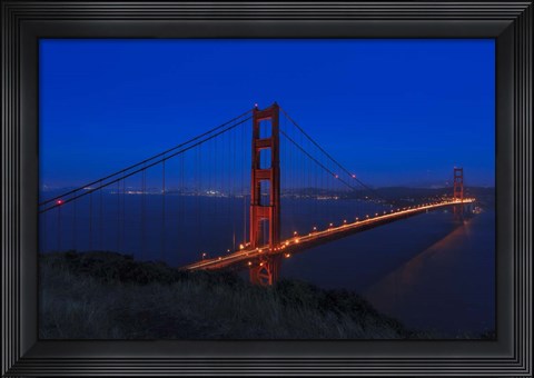 Framed Golden Gate bridge at Night Print