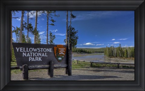 Framed Yellowstone National Park Sign Print