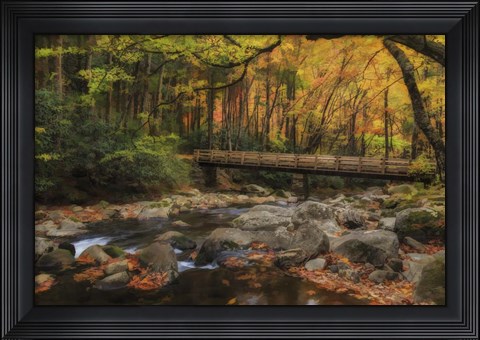 Framed Greenbrier Bridge With Stream Watercolor Print