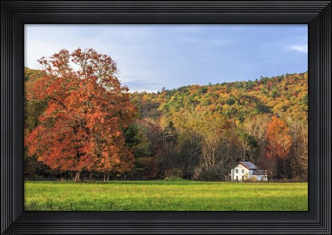 Framed Little House In The Fall Print
