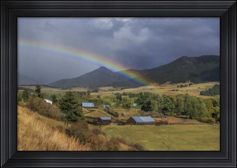 Framed Montana Farm Rainbow Print