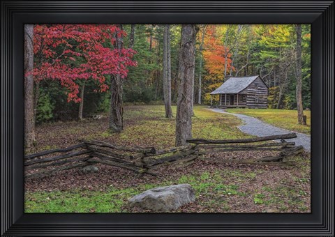 Framed Smokies Cs Cabin Print