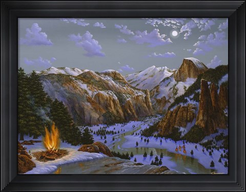 Framed Miwok Indians At Yosemite Print