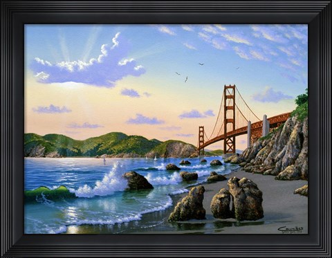 Framed Golden Gate Sunset, CA 2 Print