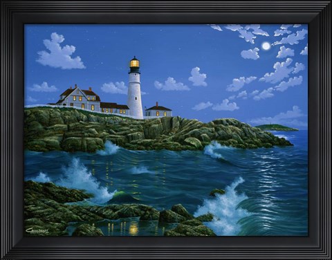 Framed Portland Head Light Print