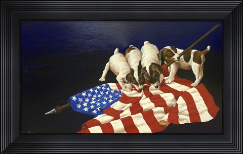 Framed Patriotic Dogs Print
