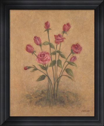 Framed Bunch of Red Roses Print