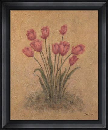Framed Bunch of Red Tulips Print