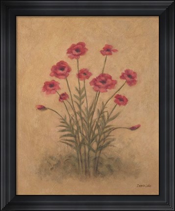 Framed Bunch of Red Poppies Print