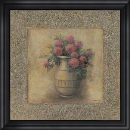Framed Red Flowers In Vase Print