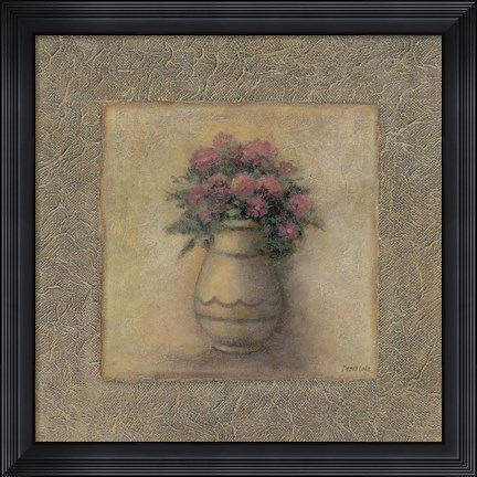 Framed Red Flowers In Vase 2 Print