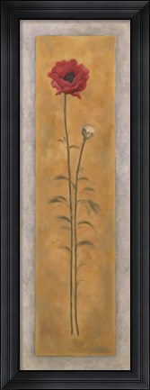 Framed Tall Red Poppy W/Bud Right Print