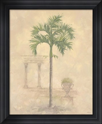 Framed Palm With Architecture 1 Print