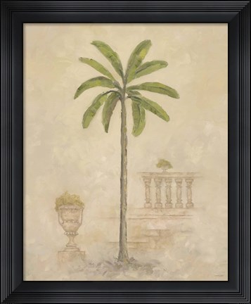 Framed Palm With Architecture 3 Print