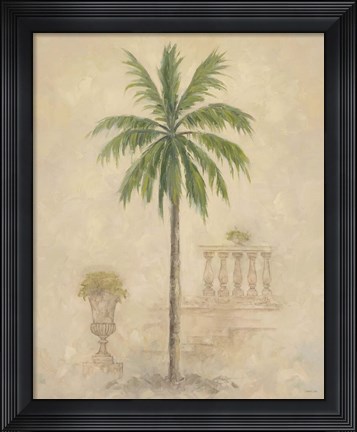Framed Palm With Architecture 4 Print