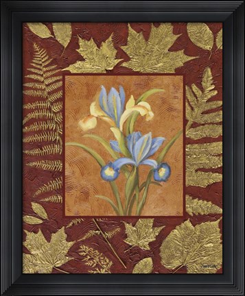 Framed Flowers With Leaf Border Print