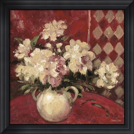 Framed Peonies In Urn Print