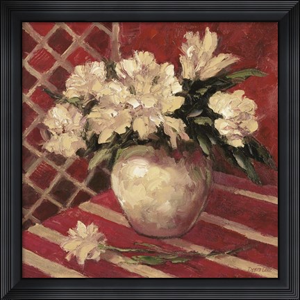 Framed Peonies In Vase Print