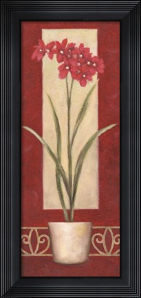 Framed Red Flower In Pot Print