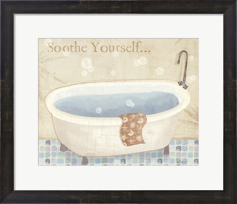 Framed Mosaic Bath I Print