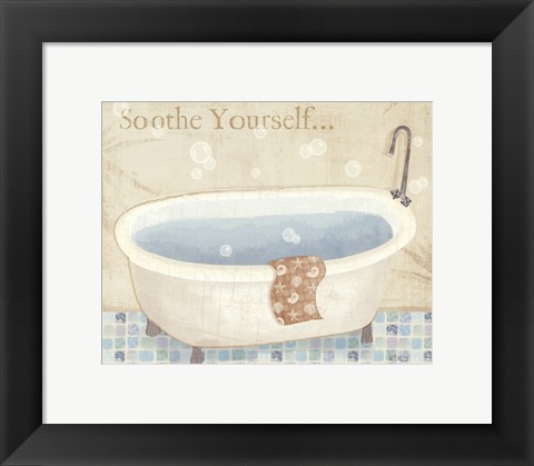 Framed Mosaic Bath I Print