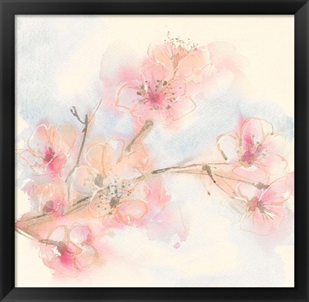 Framed Pink Blossoms II Print