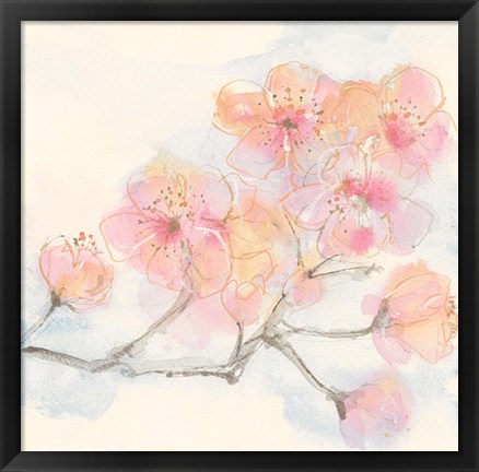 Framed Pink Blossoms III Print