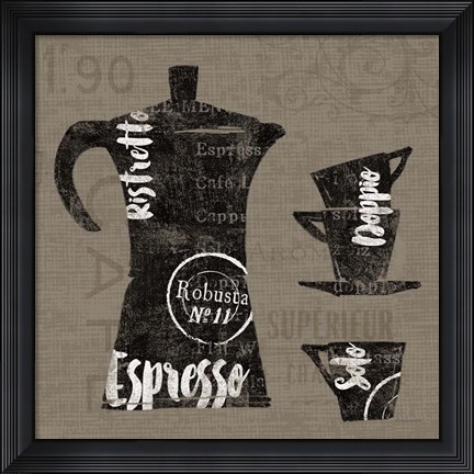 Framed Linen Coffee I Print