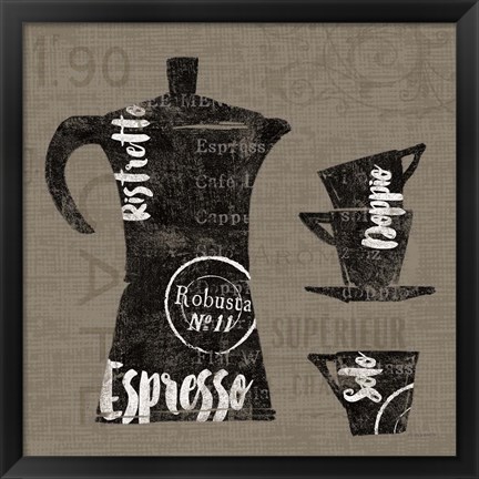 Framed Linen Coffee I Print