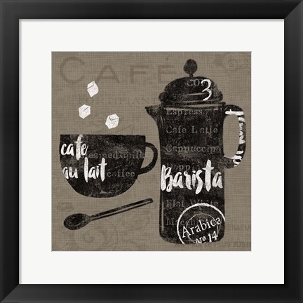 Framed Linen Coffee II Print
