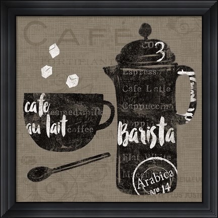 Framed Linen Coffee II Print