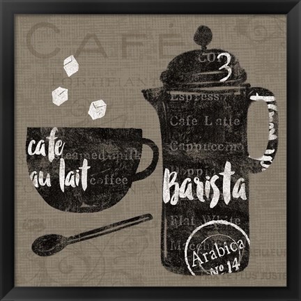 Framed Linen Coffee II Print