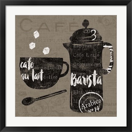 Framed Linen Coffee II Print