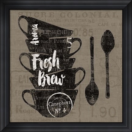Framed Linen Coffee III Print