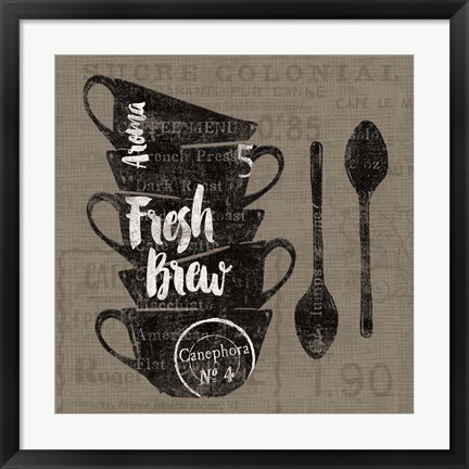 Framed Linen Coffee III Print